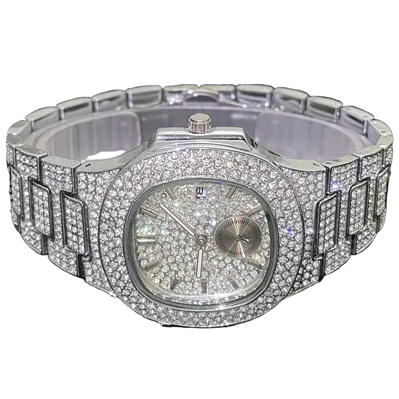 VVS Luxe Titanium Silver Iced out Watch