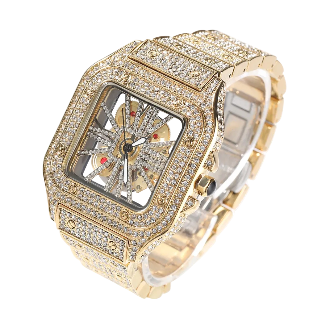 VVS Luxe Skelton Iced Out Luxury Watch