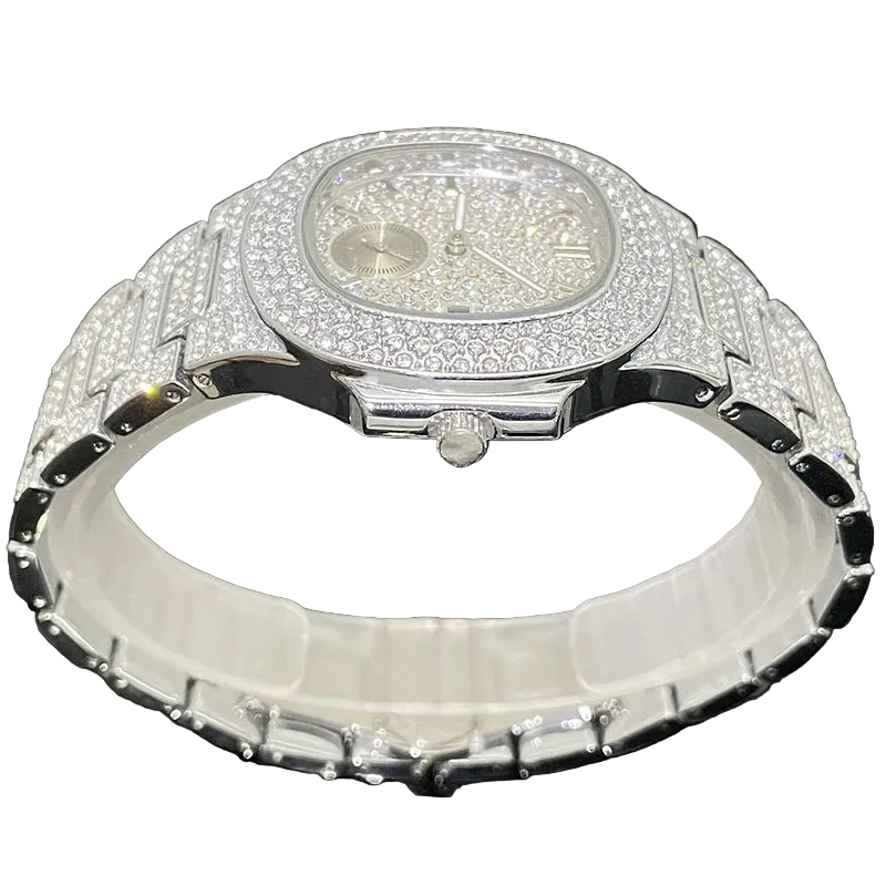 VVS Luxe Titanium Silver Iced out Watch