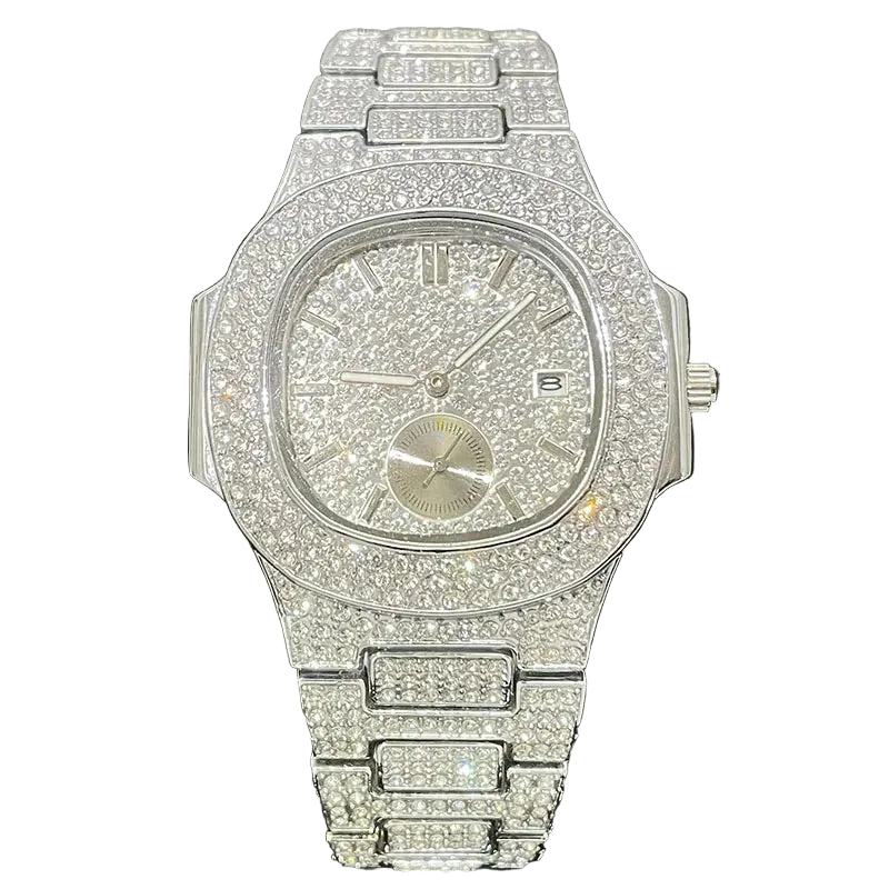 VVS Luxe Titanium Silver Iced out Watch
