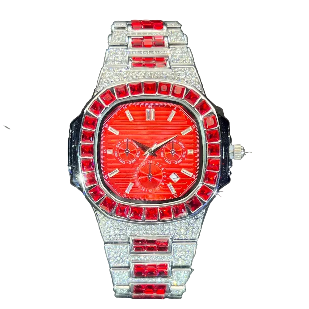 VVS luxe Red Ruby Luxury mosssinte watch