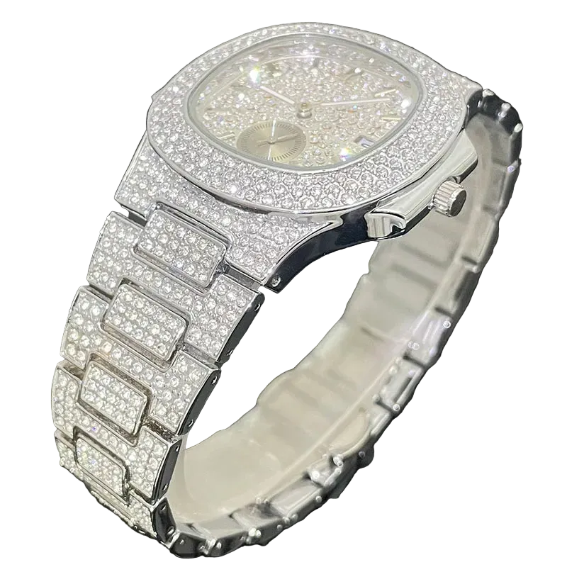 VVS Luxe Titanium Silver Iced out Watch
