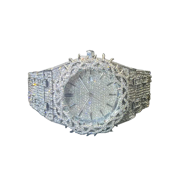 Elegant Diamond Crown Quartz Watch
