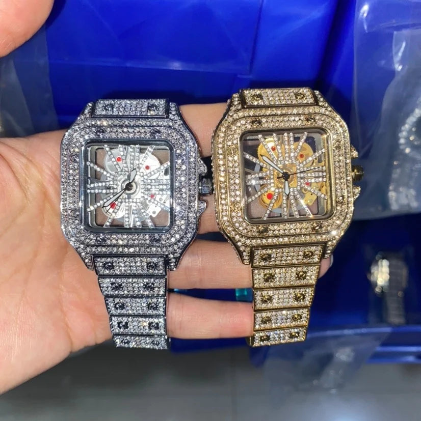 VVS Luxe Skelton Iced Out Luxury Watch