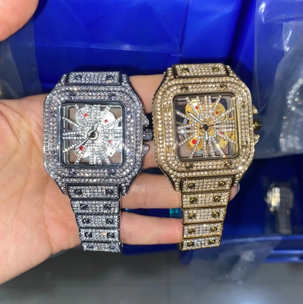 Iced Minimalist Square Luxury Watch