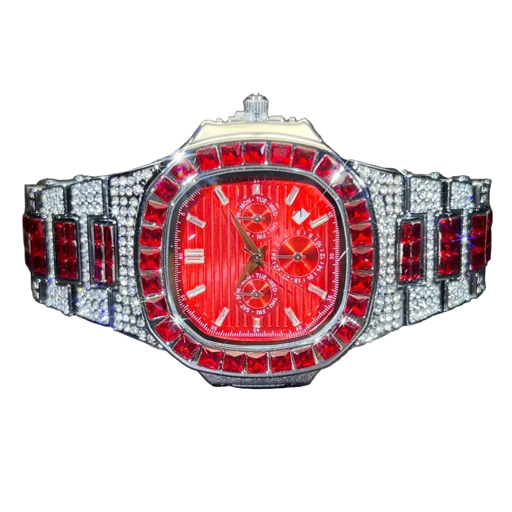 VVS luxe Red Ruby Luxury mosssinte watch