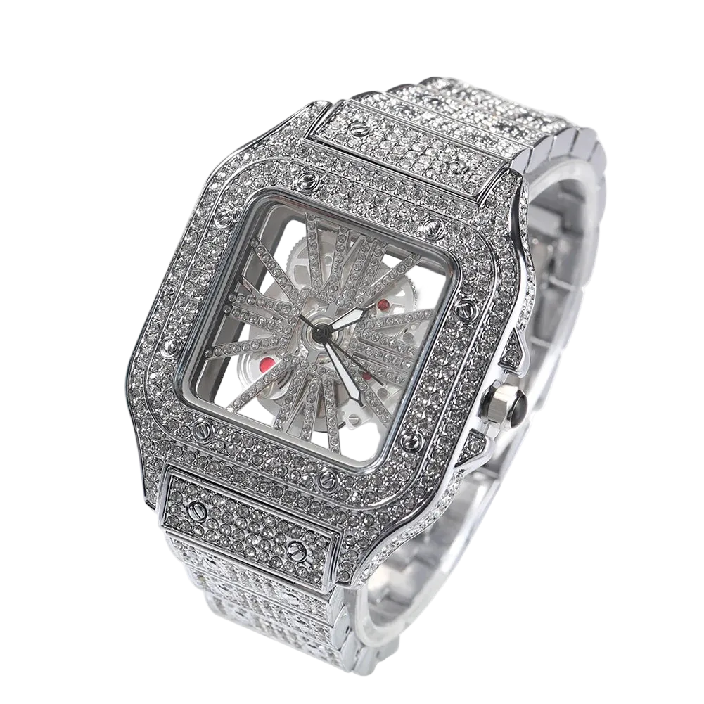 VVS Luxe Skelton Iced Out Luxury Watch