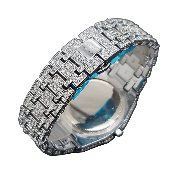 Bold Octagonal Zircon Luxury Timepiece