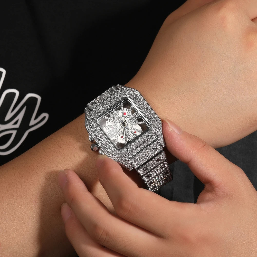 VVS Luxe Skelton Iced Out Luxury Watch