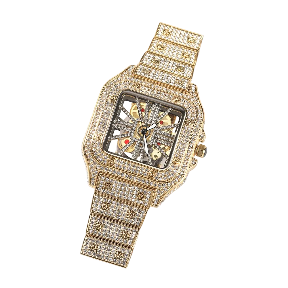 VVS Luxe Skelton Iced Out Luxury Watch