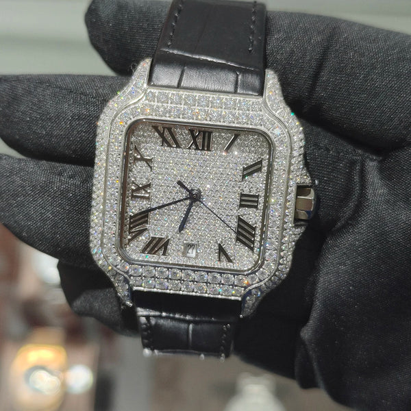 Iced Moissanite Square Luxury Watch